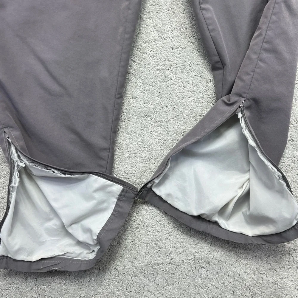 VINTAGE 90s Reebok Track Pants Womens Small Grey Faded Tapered Lined Ankle Zip